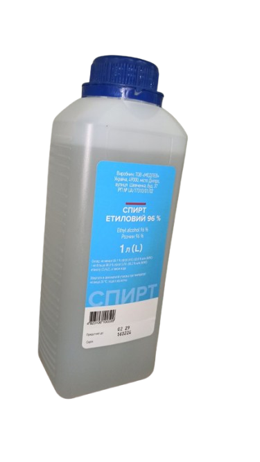 Спирт етиловий 96% по 1 л у каністрах полімерних Медлев